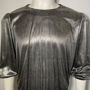 Metallic Silver Women's Top - Vintage